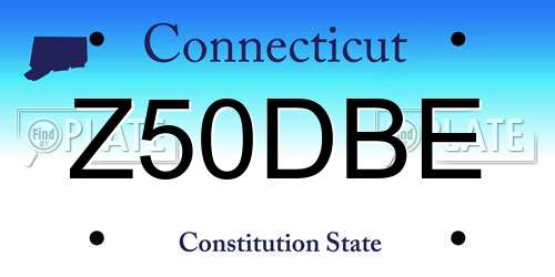 Z50DBE Connecticut License Plate