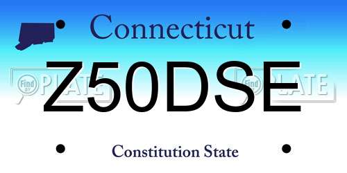 Z50DSE Connecticut License Plate