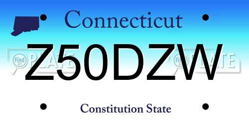 Z50DZW Connecticut License Plate