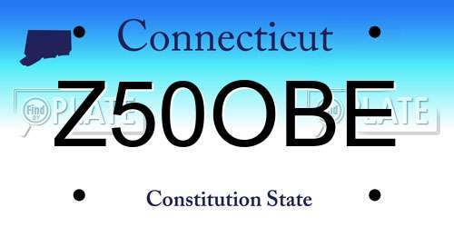 Z50OBE Connecticut License Plate