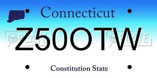 Z50OTW Connecticut License Plate