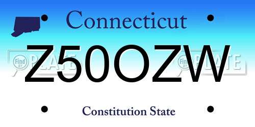 Z50OZW Connecticut License Plate