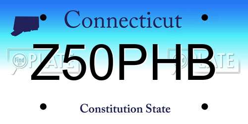 Z50PHB Connecticut License Plate