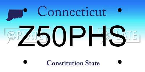 Z50PHS Connecticut License Plate