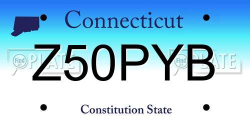 Z50PYB Connecticut License Plate