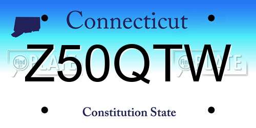 Z50QTW Connecticut License Plate