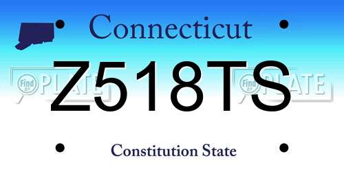 Z518TS Connecticut License Plate