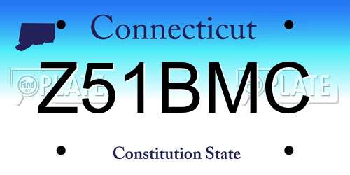 Z51BMC Connecticut License Plate