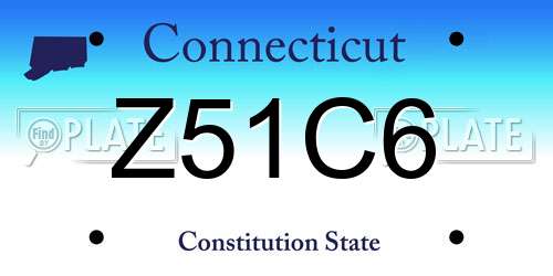 Z51C6 Connecticut License Plate