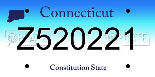 Z520221 Connecticut License Plate