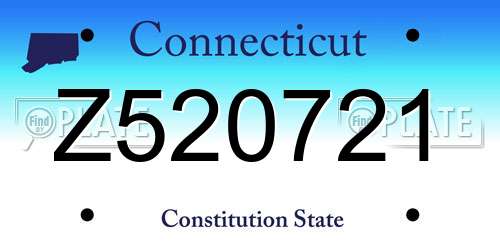 Z520721 Connecticut License Plate