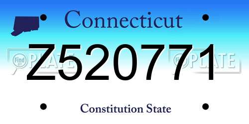 Z520771 Connecticut License Plate