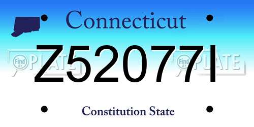 Z52077I Connecticut License Plate
