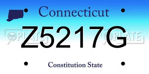 Z5217G Connecticut License Plate