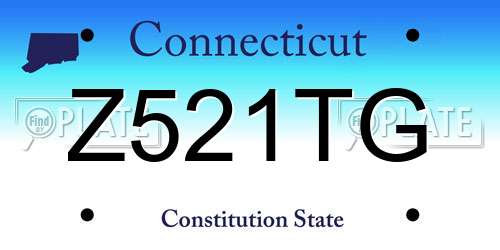 Z521TG Connecticut License Plate