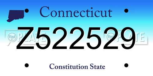 Z522529 Connecticut License Plate