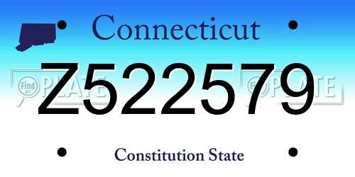 Z522579 Connecticut License Plate