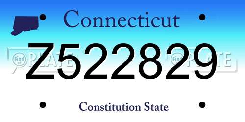 Z522829 Connecticut License Plate