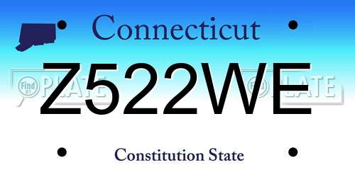 Z522WE Connecticut License Plate
