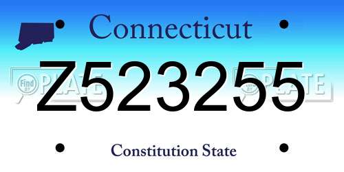 Z523255 Connecticut License Plate