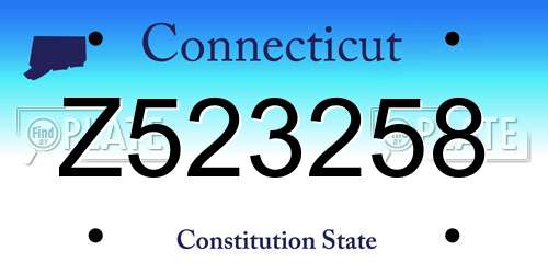 Z523258 Connecticut License Plate