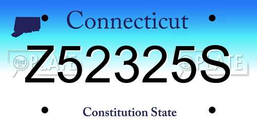 Z52325S Connecticut License Plate