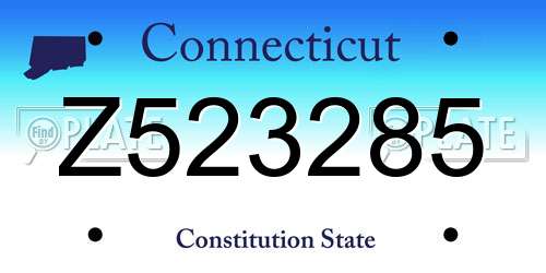 Z523285 Connecticut License Plate