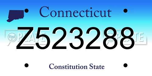 Z523288 Connecticut License Plate