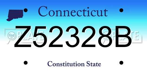 Z52328B Connecticut License Plate