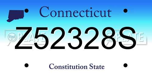 Z52328S Connecticut License Plate