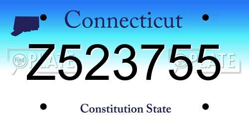 Z523755 Connecticut License Plate