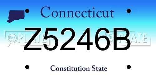 Z5246B Connecticut License Plate