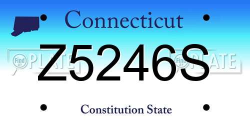 Z5246S Connecticut License Plate
