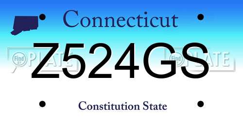 Z524GS Connecticut License Plate