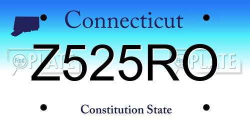 Z525RO Connecticut License Plate