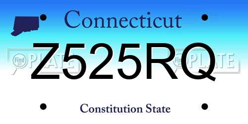 Z525RQ Connecticut License Plate