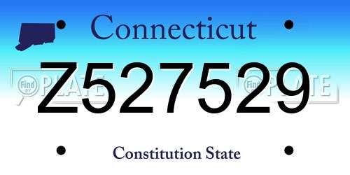 Z527529 Connecticut License Plate