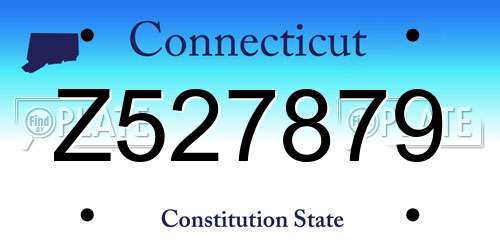 Z527879 Connecticut License Plate