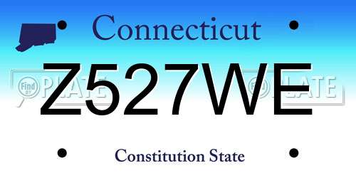 Z527WE Connecticut License Plate