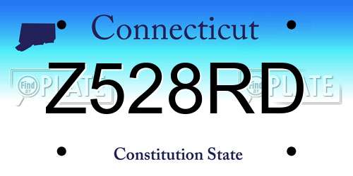 Z528RD Connecticut License Plate