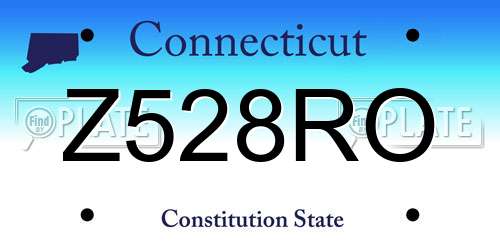 Z528RO Connecticut License Plate