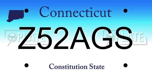 Z52AGS Connecticut License Plate