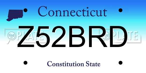 Z52BRD Connecticut License Plate