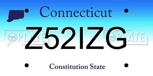 Z52IZG Connecticut License Plate