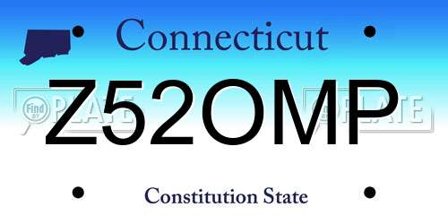 Z52OMP Connecticut License Plate