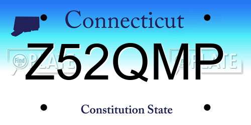 Z52QMP Connecticut License Plate