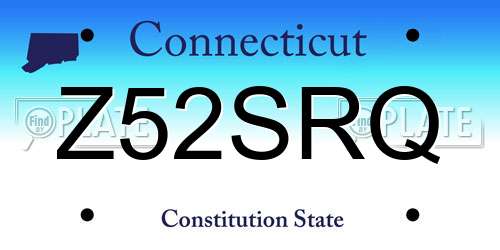 Z52SRQ Connecticut License Plate