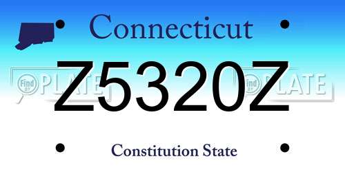Z5320Z Connecticut License Plate
