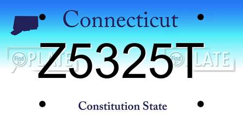 Z5325T Connecticut License Plate