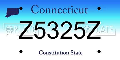 Z5325Z Connecticut License Plate